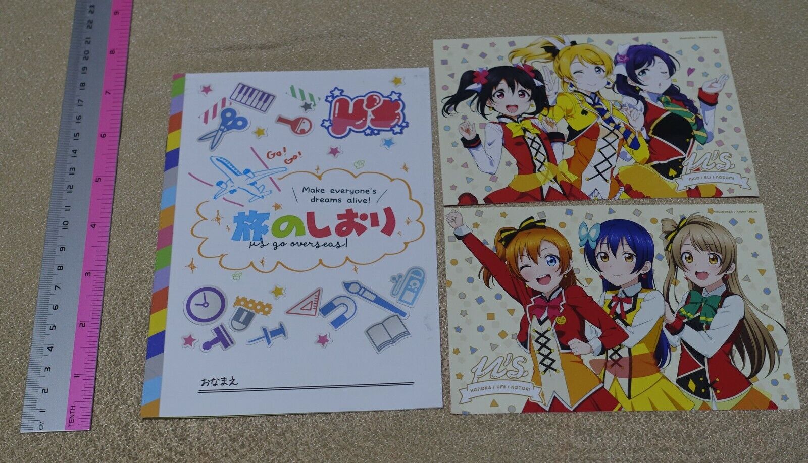 Love Live! Movie Thater Privilege Travel Itinerary & Post Card Set 