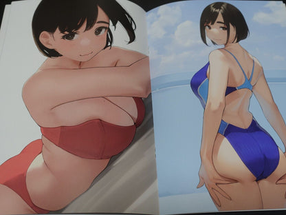 Yom Ganbare Doki-chan Douki Chan PIN-UPS Color Art Book & PVC Art Sheet 