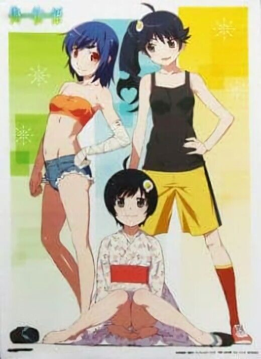 Bakemonogatari 51 x 72 cm Tapestry Karen Tsukihi Suruga Nisemonogatari 