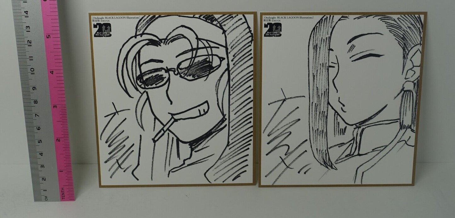 Black Lagoon Exhibition Event item Rei Hiroe Shikishi Art Card Eda & Shenhua 