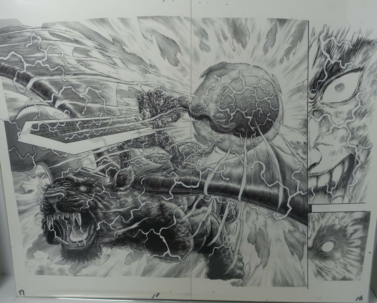 BERSERK Exhibition Item Reproduction of Original Picture Guts & Zodd 