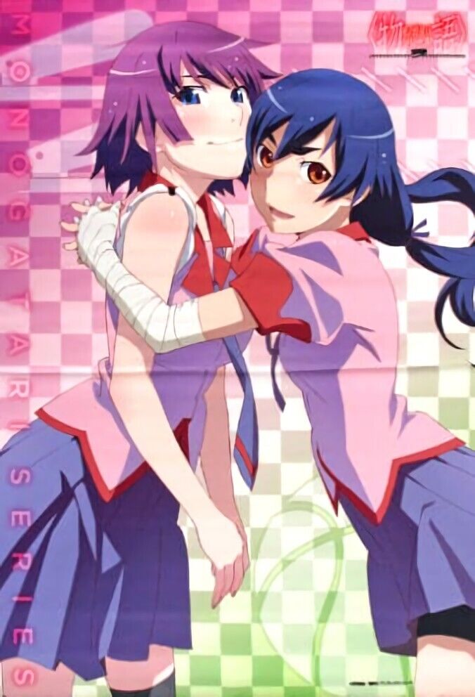 Bakemonogatari 51 x 72 cm Tapestry Hitagi & Suruga Animega 