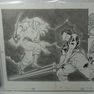 BERSERK Exhibition Item Reproduction of Original Picture Guts VS Griffith 1 