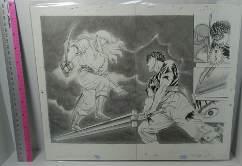 BERSERK Exhibition Item Reproduction of Original Picture Guts VS Griffith 1 