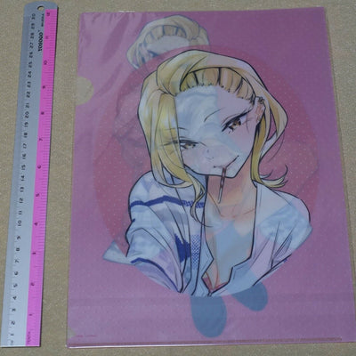 Yuichi Kato Yancha Gal no Anjo San PVC Art Sheet Clear File Pink 