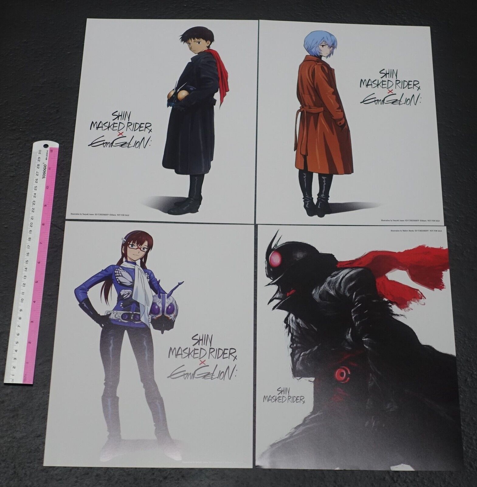 Shin Kamen Rider Evangelion Collaboration 21 x 29.7cm Reversible Poster 4 piece 