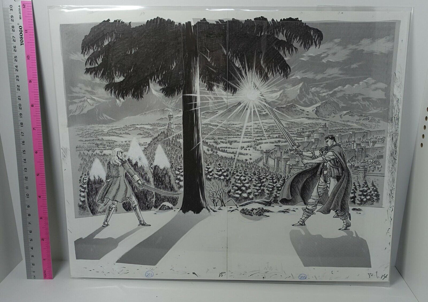 BERSERK Exhibition Item Reproduction of Original Picture Guts VS Griffith 2 
